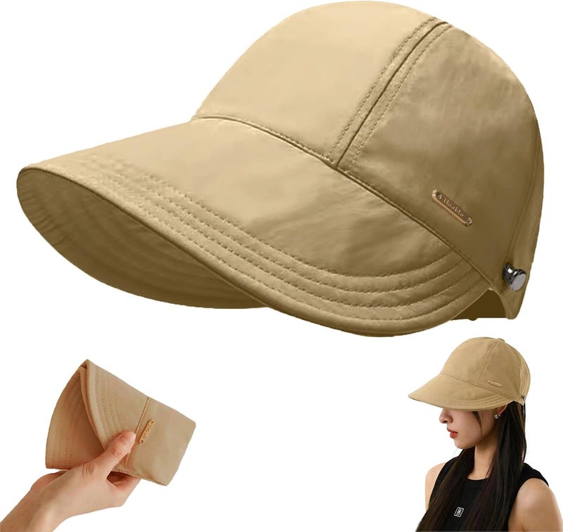 huablo ]UPF 50+Womens Sun Hat UV Protection Hiking Fishing Hats Wide Brim Hat Adjustable Ponytail Packable Sun Cap - Image 1